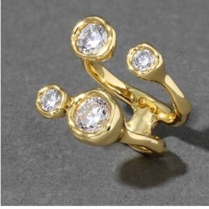 Alexis Bittar Asterales Gold Open Ring Size 7